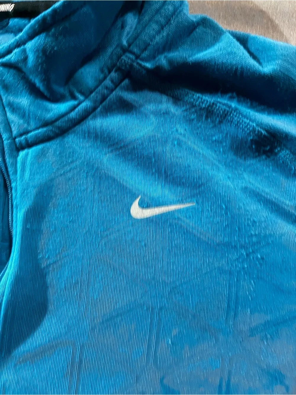 Nike Teal Blue Dri-FIT Quilted Running Pullover